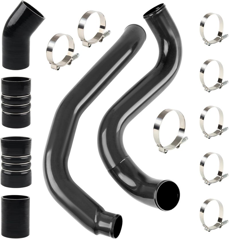 DOCAS Turbo Intercooler Pipe and Boot Kit CAC tubes Powerstroke Compatible with 2003 2004 2005 2006 2007 Ford 6.0L F250 F350 F450 F550 - Black - Image 3